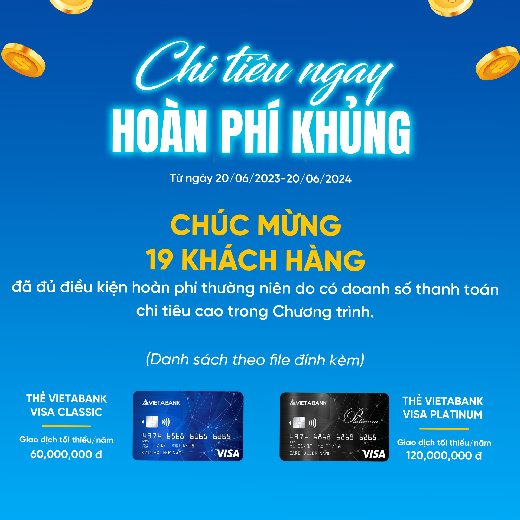 Thông báo danh sách khách hàng hoàn phí thường niên đợt 10 CTKM 